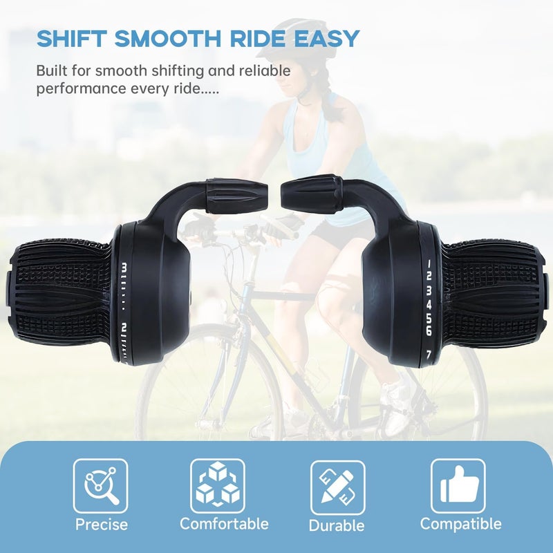 Tailcle Bicycle Twist Shifter Lever 3x7 Speed Revoshift Lever 21 Speed Twist Grip Gear for MTB Mountain Bike (KDSG-15) - Image 4